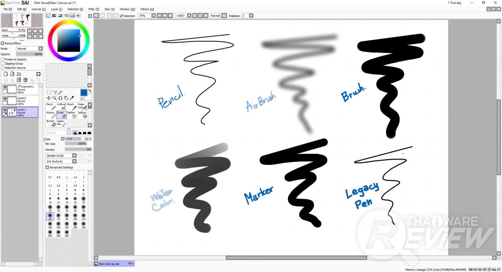 รีวิว Paint Tool SAI โปรแกรมวาดรูป ไฟล์เล็ก UI สะอาด แปรงหลากหลายเป็นธรรมชาติ