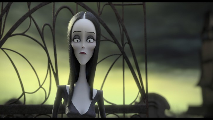 Morticia Addams จากหนังอนิเมชัน The Addams Family ค.ศ. 2019 (พ.ศ. 2562) ให้เสียงพากย์โดย Charlize Theron