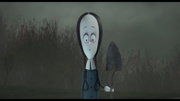 Wednesday Addams จากหนังอนิเมชัน The Addams Family ค.ศ. 2019 (พ.ศ. 2562) ให้เสียงพากย์โดย Chloë Grace Moretz