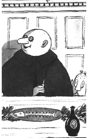 Uncle Fester จากการ์ตูน The Addams Family ค.ศ. 1938 (พ.ศ. 2481)